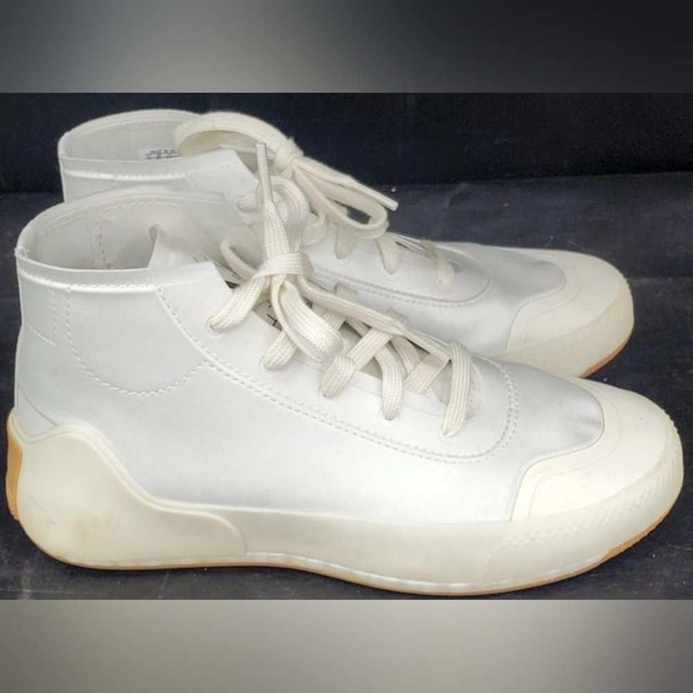 Addidas by Stella McCartney Treino Mid-Cut White Sneakers Size 7